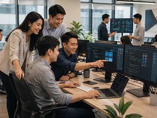 Mooselab engineers supporting a long-running client platform from the office